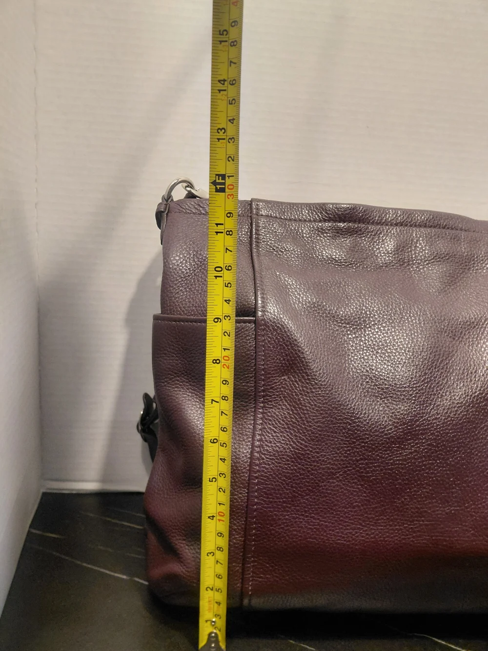 Coach Pebbled Leather Shoulder Bag/ Crossbody in Deep Plum.